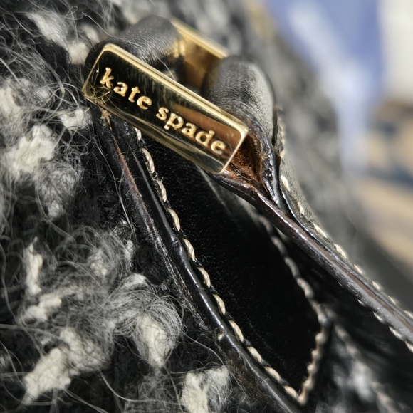 Kate Spade Houndstooth Bag+Jazz Things Up Cat Coin Purse And Dustbag - Picture 5 of 17